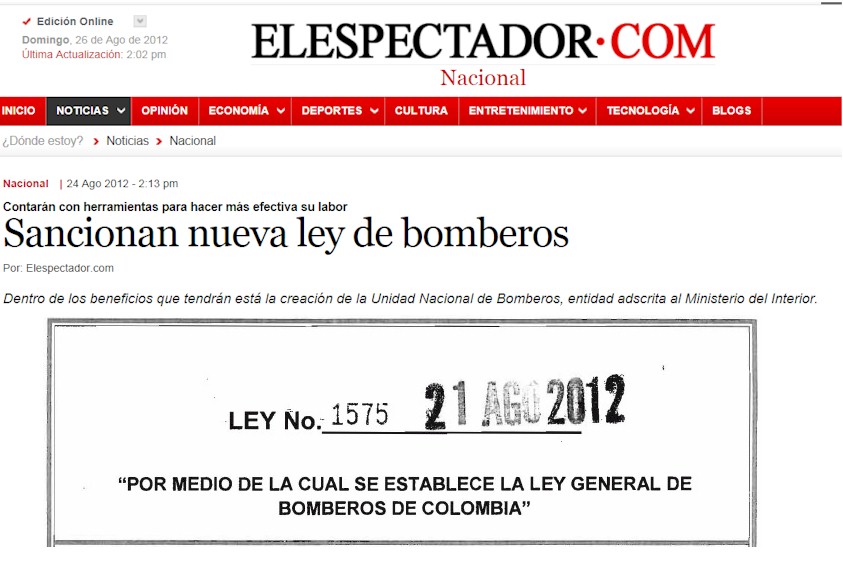 Aprueban nueva ley de Bomberos en Colombia