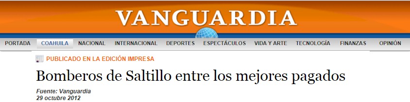 Bomberos de Saltillo entre los mejores pagados del país