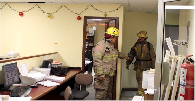 Simulacro de incendio en Ingresos del H Ayuntamiento