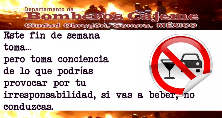 Este fin de semana toma... pero toma conciencia de lo que podras provocar por tu irresponsabilidad, si vas a beber, no conduzcas.